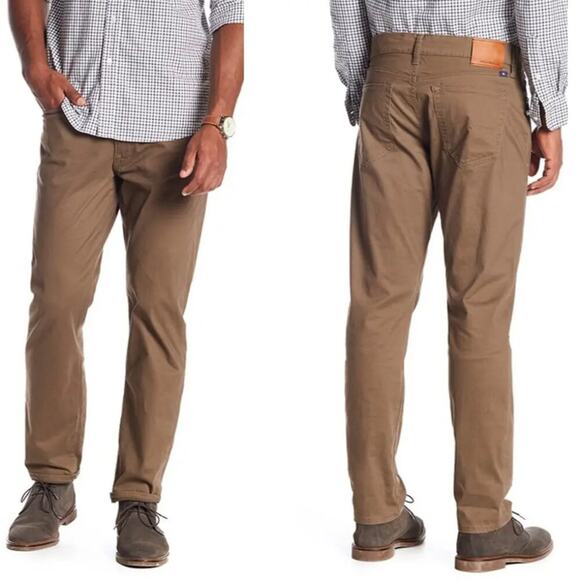 Lucky Brand Men's 121 Heritage Slim Fit Straight Pants Brown Size 33x32 - Picture 1 of 12